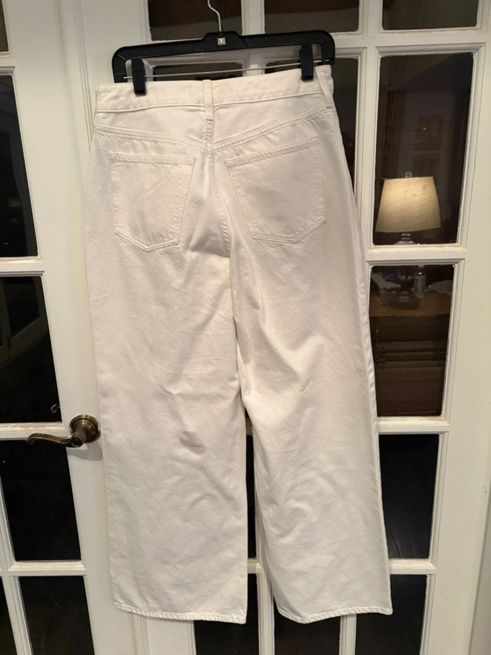 032 Abercrombie & Fitch Cream Wide Leg High Rise Jeans - Picture 7 of 9